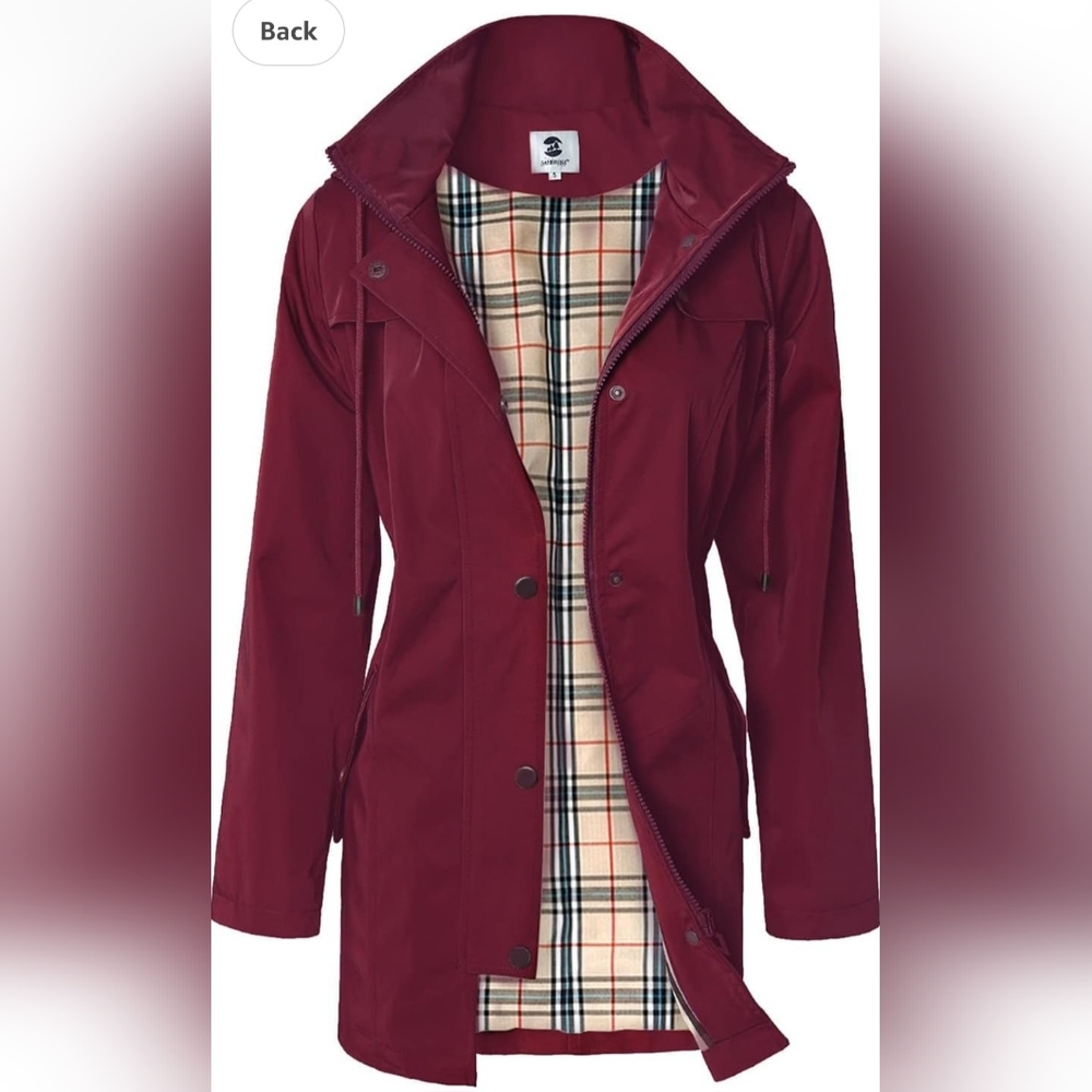 Women's Burgundy Rain Jacket